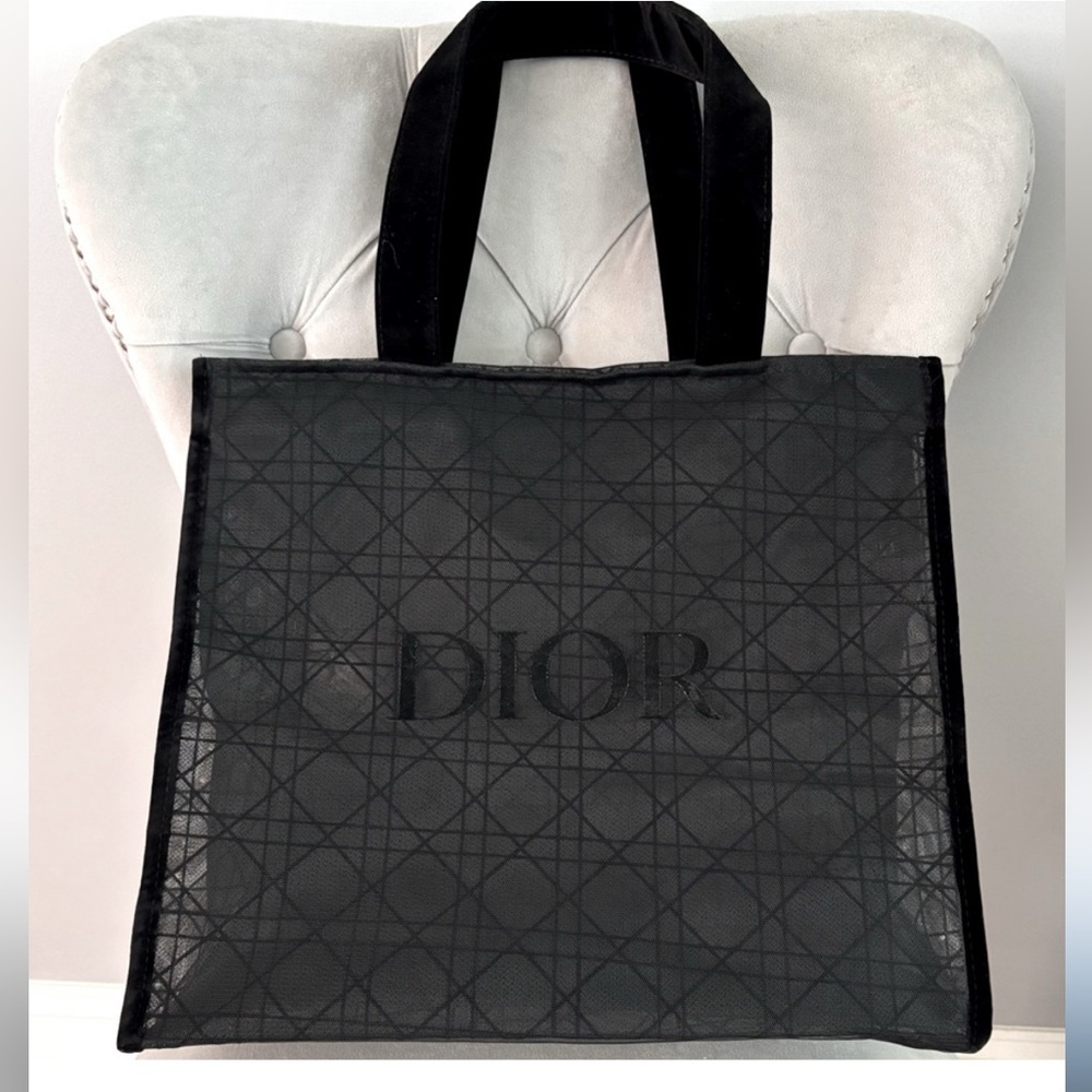Dior cannage Graphite Monogram mesh tote light weight school bag nwt